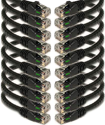 iMBAPrice 10' Cat5e Network Ethernet Patch Cable, 10 Pack, Black (IMBA-CAT5-10BK-10PK)