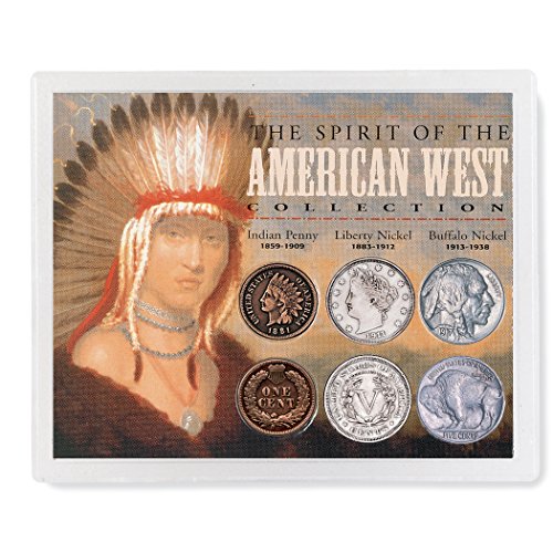 Spirit of The American West Coin Collection| Genuine United 6 Piece Coin Set Buffalo Nickels, Liberty Nickels, Indian Head Cents | Certificate of Authenticity – American Coin Treasures