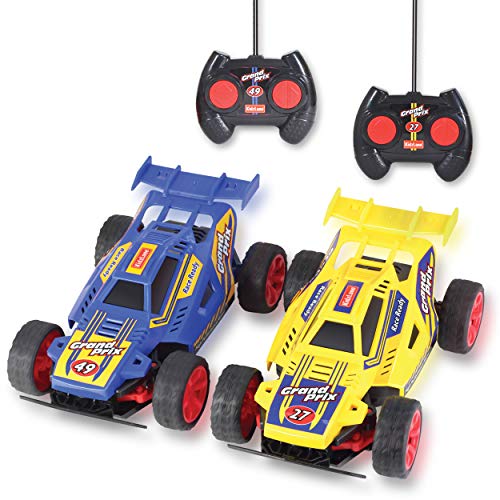 Kidzlane Remote Control Cars – 2 Pack Race Cars with All-Direction Drive and 35 Foot Range – 2 RC Cars to Race Together - Great Remote Cars for Boys Age 5-12