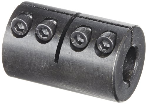 Climax Part ISCC-050-050 Mild Steel, Black Oxide Plating Clamping Coupling, 1/2 inch X 1/2 inch bore, 1 1/8 inch OD, 1 3/4 inch Length, 8-32 x 1/2 Clamp Screw