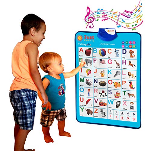 Just Smarty Electronic Interactive Alphabet Wall Chart, Talking ABC & 123s & Music Poster, Best Educational Toy for Toddler. Kids Fun Learning at Daycare, Preschool, Kindergarten for Boys & Girls