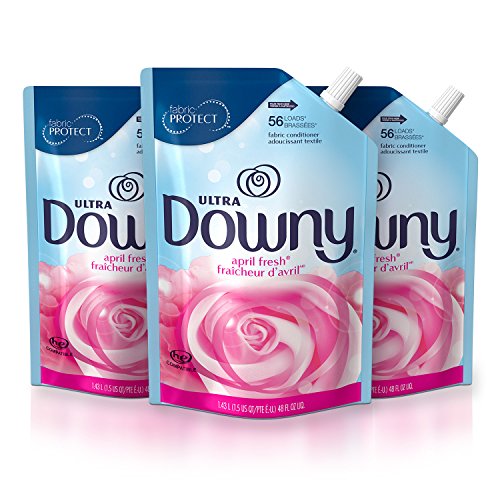 Downy Ultra Liquid Fabric Conditioner (Fabric Softener), April Fresh, 48 Oz Smart Pouches, 3 Pack, 168 Loads Total