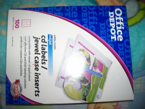 Office Depot(R) CD Labels & Jewel Case Inserts, 8 1/2in. x 11in., Pack Of 100
