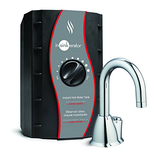 InSinkErator HOT100 Instant Hot Water Dispenser System - Faucet & Tank, Chrome, H-HOT100C-SS