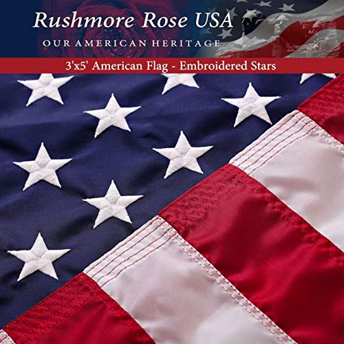 American Flag 3x5 - Made in USA. Premium US Flag. Embroidered Stars and Stripes - American Flags Made in America