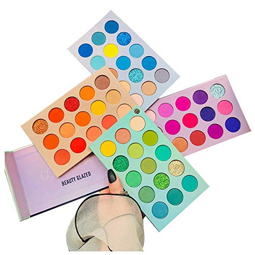 60 Colors Eyeshadow Palette, 4 in1 Color Board Makeup Palette Set Highly Pigmented Glitter Metallic Matte Shimmer Natural Ultra Eye Shadow Powder Easy to Blend