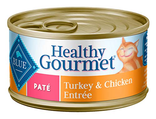 Blue Buffalo Healthy Gourmet Natural Adult Pate Wet Cat Food, Turkey & Chicken 3-oz cans (Pack of 24)