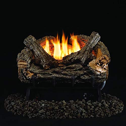 Peterson Real Fyre 16-inch Valley Oak Log Set With Vent-free Natural Gas Ansi Certified 20,000 Btu G8 Burner - Manual Safety Pilot