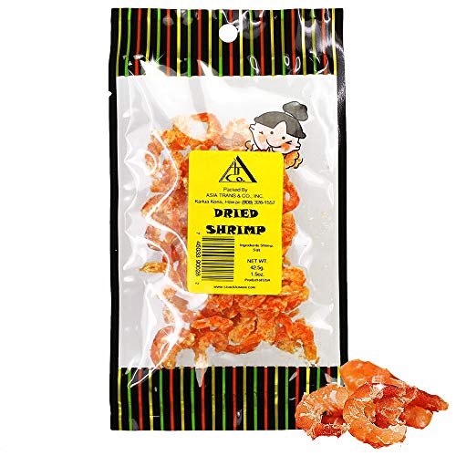 Asia Trans Dried Louisiana Large Shrimp | Hawaiian Favorite | Fresh-Caught & Dehydrated for Snacks, Asian Seafood Salad, Pad Thai, or Soup