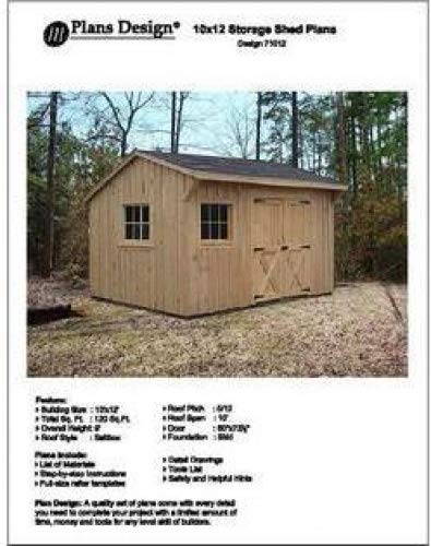 10' X 12' Saltbox Style Storage Shed Project Plans - Design #71012