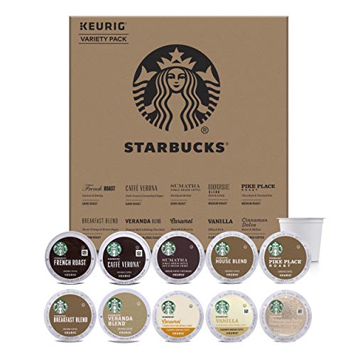 Starbucks K-Cup Coffee Pods — Blonde, Medium & Dark Roast Variety Pack for Keurig Brewers — 1 box (40 pods total)