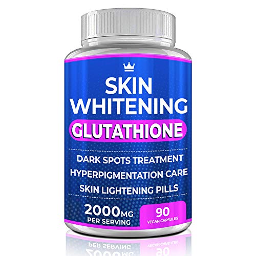 Glutathione Whitening Pills - 90 Capsules 2000mg Glutathione - Effective Skin Lightening Supplement - Dark Spots, Melasma & Acne Scar Remover, Hyperpigmentation Treatment - Anti-Aging Antioxidant