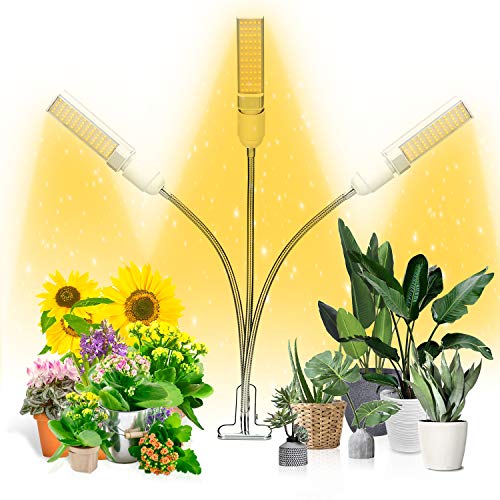 Grow Light, Ankace Full Spectrum Grow Lamp, Tri Head Gooseneck Plant Lights for Indoor Plants with Replaceable Bulb