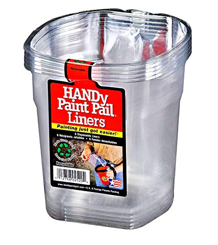 Handy Paint Pail Liners, 6-Count, Clear | Update Version