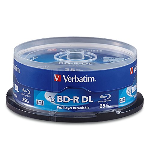 Verbatim BD-R 50GB 6X Blu-ray Recordable Media Disc - 25 Pack Spindle - 98356