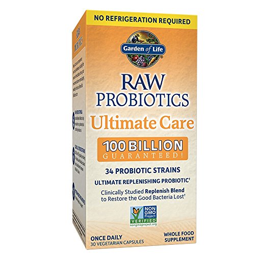 Probiotics For Women, Probiotics For Men And Adults: Raw Probiotics Ultimate Care 100 Billion CFU Shelf Stable Probiotic Supplement, Garden of Life Daily Probiotic, Digestive Enzymes, 30 Capsules