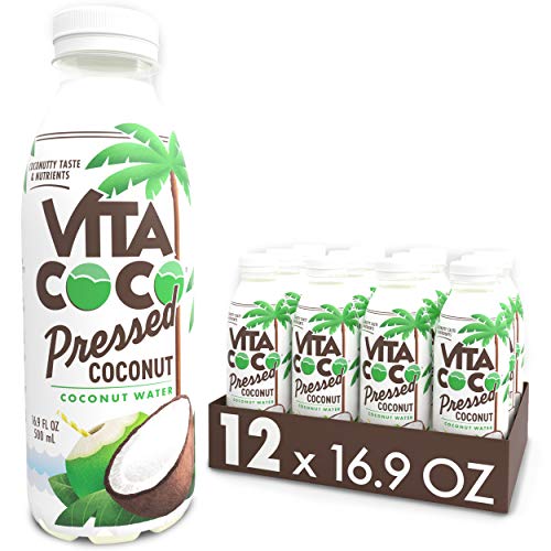 Vita Coco Coconut Water, Pressed Coconut | More 'Coconutty' Flavor | Natural Electrolytes | Vital Nutrients | 16.9 Oz Slim Bottle (Pack Of 12)