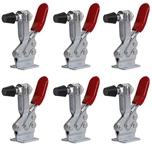 KEILEOHO 6 PCS 225D Toggle Clamp, 500lbs Holding Capacity Quick Release Horizontal Toggle Clamp, Antislip Heavy Duty Toggle Clamp Adjustable Hand Tool For Machine Operation, Woodworking, Welding