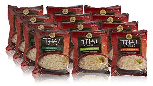 Thai Kitchen Instant Rice Noodle Soup Variety Pack, Gluten Free Ramen, Ready in 3 Minutes, 1.6oz (Pack of 12)