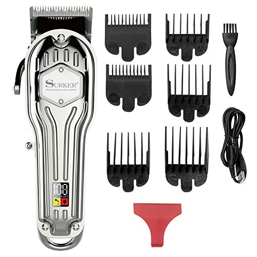 SURKER Mens Hair Clippers Cord Cordless Hair Trimmer Professional Haircut & Grooming Kit Beard Trimmer For Men Rechargeable LED Display