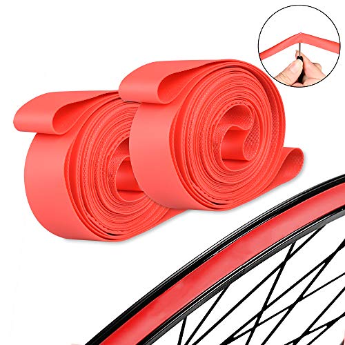 SPORUS 2 Pack Bicycle Rim Strips, Anti-Puncture Bike Rim Liner, Inner Tube Protection Pad Fits Size 24'