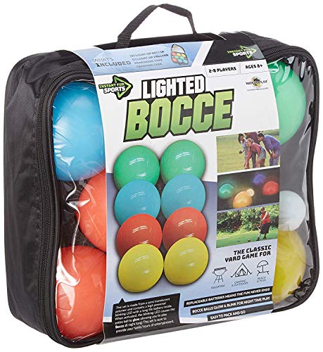 Water Sports Lighted Bocce Ball Set Regulation Size, Outdoor Glow In The Dark Game