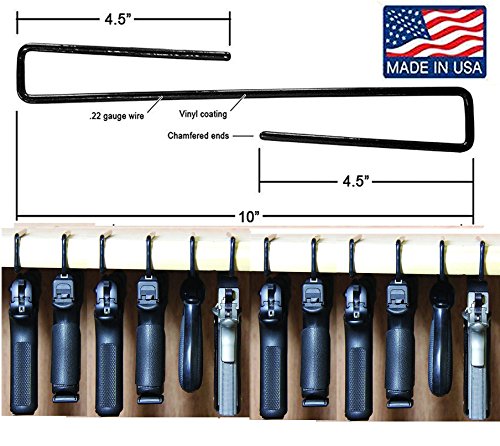 Safety Storage - Safety Solutions for Gun Storage Pack of 12 Original Pistol Handgun Hangers (Hand Made in USA) (12 Hangers)