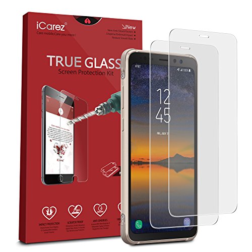 iCarez [Tempered Glass Screen Protector for Samsung Galaxy S8 Active (Not for S8) Easy Install [ 2-Pack 0.33MM 9H 2.5D]