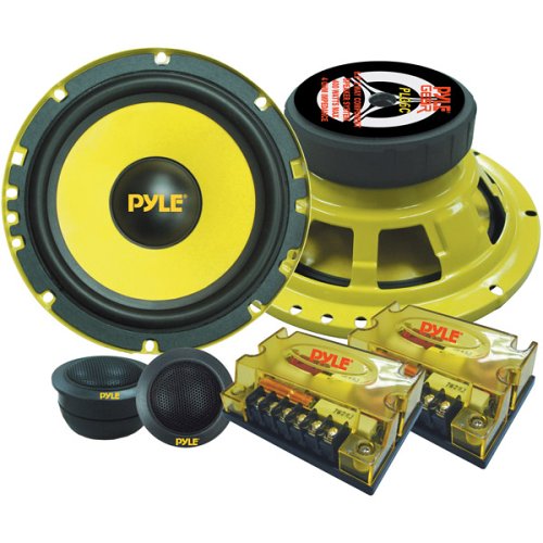 2Way Custom Component Speaker System 6.5” 400 Watt Component with Electroplated Steel Basket, Butyl Rubber Surround & 40 Oz Magnet Structure Wire Installation Hardware Set Included Pyle PLG6C