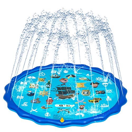 Obuby Sprinkle & Splash Play Mat, Sprinkler for Kids,Upgraded 68' Summer Outdoor Water Toys Wading Pool Splash pad for Toddlers Baby, Outside Water Play Mat for 1-12 Years Old Children Boys Girls