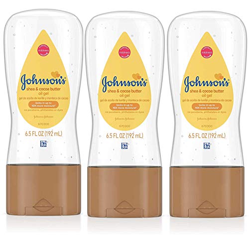 Johnsons Baby Oil Gel Shea & Cocoa Butter 6.5 Ounce (192ml) (3 Pack)