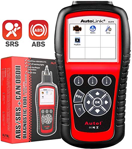 Autel Autolink AL619 OBD2 Scanner ABS SRS Airbag Warning Light Scan Tool, Turn Off Check Engine Light Car Diagnostic Tool, Quick Test Engine System Code Reader