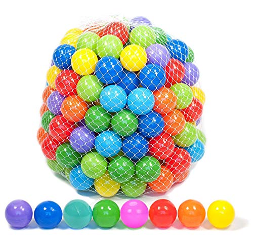 Playz 50 Soft Plastic Mini Play Balls w/ 8 Vibrant Colors - Crush Proof, No Sharp Edges, Certified Non Toxic, Phthalate & BPA Free - Use in Baby Toddler Ball Pit, Play Tents & Tunnels Indoor & Outdoor