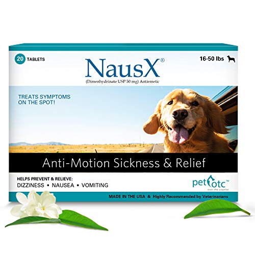 Nausx (16-50lbs Anti Nausea/Motion Sickness Treatment and Preventative for Dogs