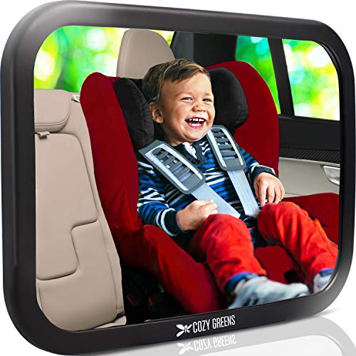 Shatterproof Baby Car Mirror Backseat View Infant in Rear Facing Car Seat Safety Crash Tested & Crystal Clear Easy to Install, 100% Lifetime Satisfaction Guarantee by COZY GREENS