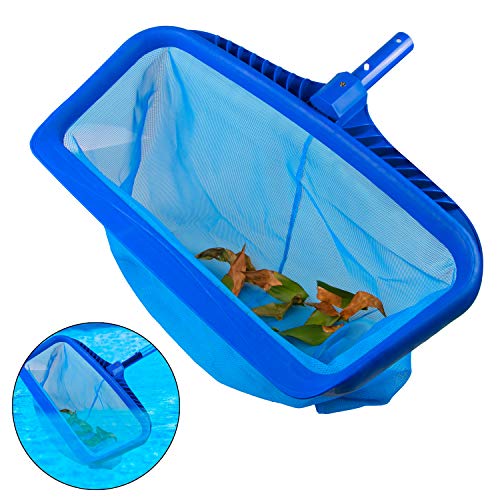 WOLLGORD Pool Skimmer Net, Heavy Duty Leaf Rake Cleaning Tool, Fine Mesh Deep Bag Catcher with Strong Plastic Frame，Fits Most Standard Pole