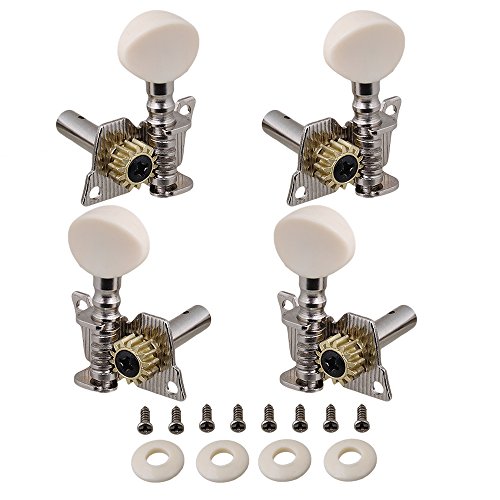 BQLZR 2R2L Tuning Peg Machine Head Tuners For Ukulele 4 String Guitar with creamy-white Button