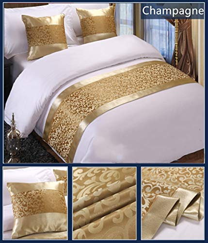 Twelve Champagne King Bed Scarf Runner Bedding Scarves for Home Hotel Guesthouse