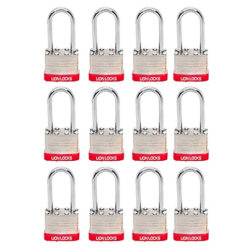 Lion Locks 5PLS Keyed-Alike Padlock, 1-9/16-inch Wide 2-inch Shackle, 12-Pack