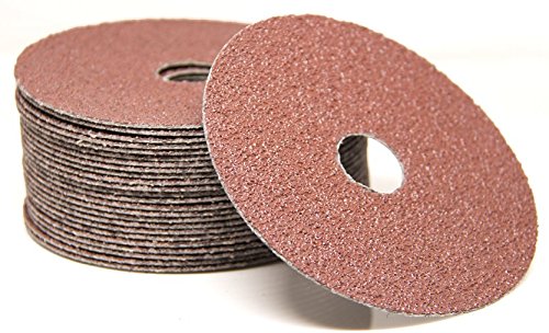 4.5' x 7/8' 50 Grit Aluminum Oxide Resin Fiber Sanding & Grinding Discs - 25 Pack