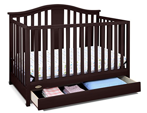 Storkcraft Graco Solano 4-in-1 Convertible Crib with Drawer, Assembly Required (Mattress Not Included), Espresso