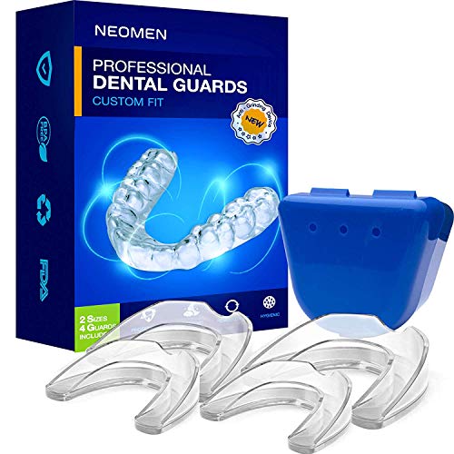 Neomen Professional Dental Guard - 2 Sizes, Pack of 4 - Upgraded Mouth Guard For Teeth Grinding, Anti Grinding Dental Night Guard, Stops Bruxism, Tmj & Eliminates Teeth Clenching, 100% Satisfaction