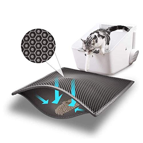 Bull-o Cat Litter Mat Litter Trapper Size 24” X 15”, Honeycomb Double-Layer Design Waterproof Urine Proof Material, 2-Layer Sifting Easy Clean Scatter Control cat Litter Rug