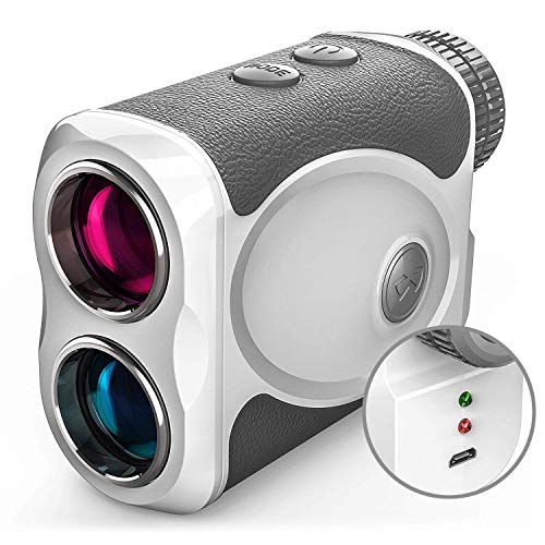 WOSPORTS Rechargeable Golf Rangefinder with Slope, 800 Yards USB Charging Laser Range Finder Support Flag Lock Vibration,Continuous Scan,Distance Speed Measurement H-111