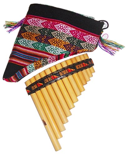 Easy to Play Beginner Peru Treasure Small Peruvian Tunable Antara Pan Flute 13 Pipes Case Included