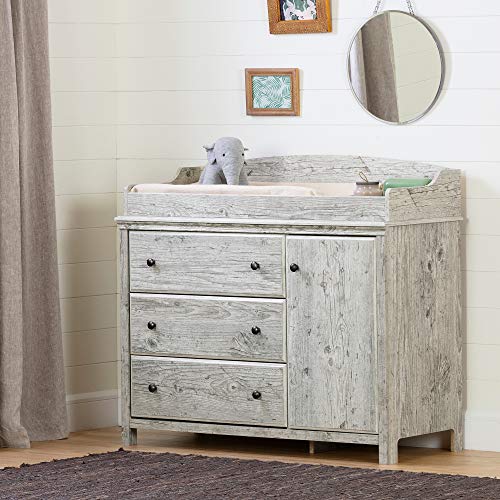 South Shore Cotton Candy Changing Table with Station-Seaside Pine