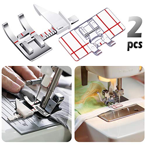 Guide Presser Foot Adjustable Sewing Machine Presser Foot and Border Guide Sewing Machine Presser Foot, Compatible with Brother Singer Janome New Home Low Shank Sewing Machine