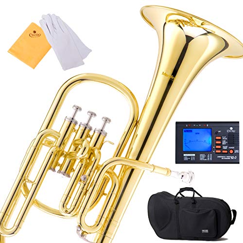 Mendini E Flat Alto Horn with Stainless Steel Pistons, Lacquered