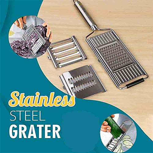 Multi-Purpose Vegetable Slicer, Stainless Steel Shredder Cutter Grater Slicer, Adjustable Kitchen Tool for Onion Vegetable Fruits
