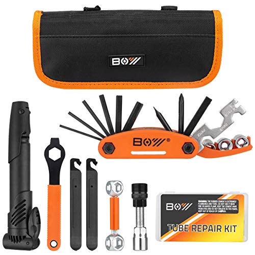 Bicycle Repair Bag & Bicycle Tire Pump, Home Bike Tool Portable Patches Fixes, Fixe, Inflator, Maintenance For Camping Travel Essentials Tool Bag Bike Repair Tool Kit Safety Emergency All In One Tool